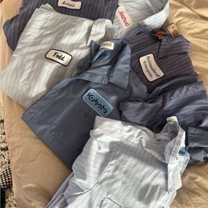 Collection of 6 Striped Button-Up Mechanic Shirts